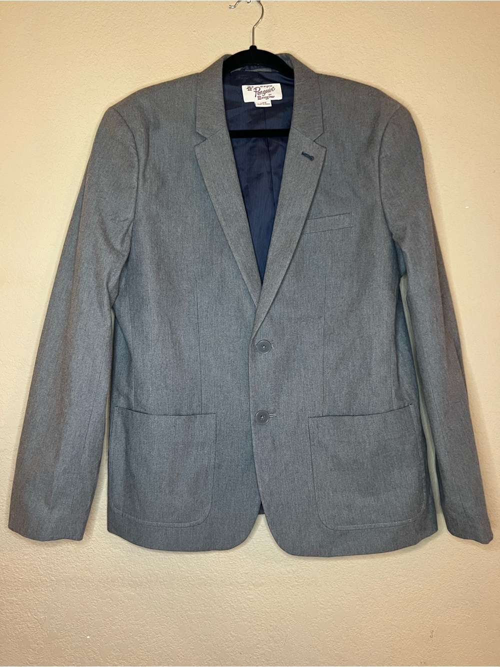 Penguin Brand Men's Gray Two-Button Notch Lapel Sport Coat